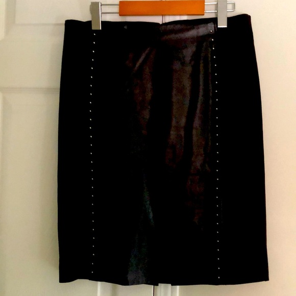 Sexy Melanie Lyne Leather/Fabric Skirt w/ Studs Detail! - Picture 1 of 1